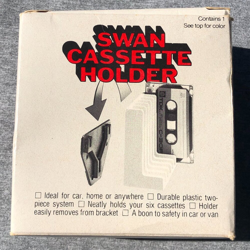 Swan Cassette Holder Black New Old Stock